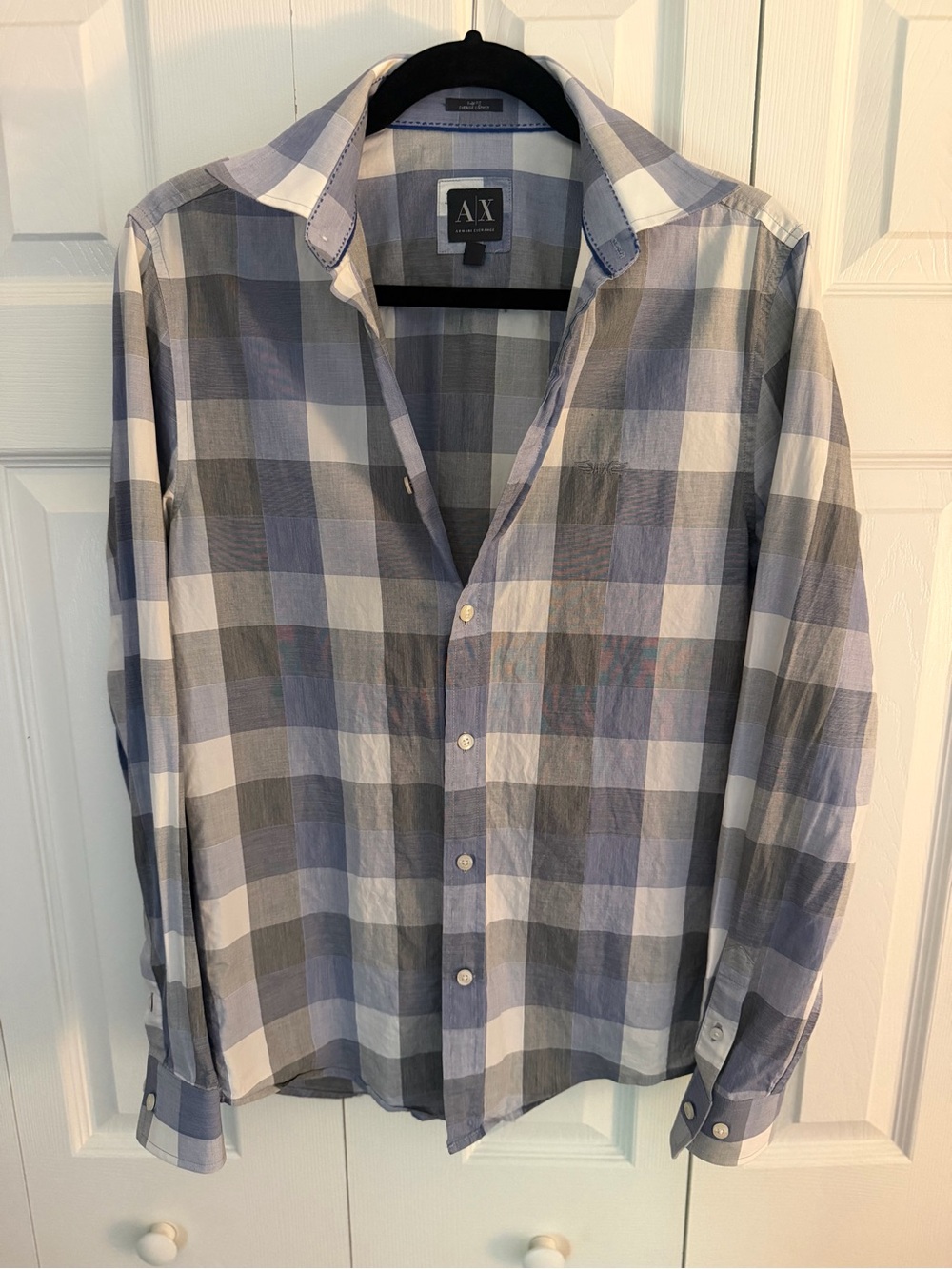 Armani Exchange men's slim-fit button-down shirt